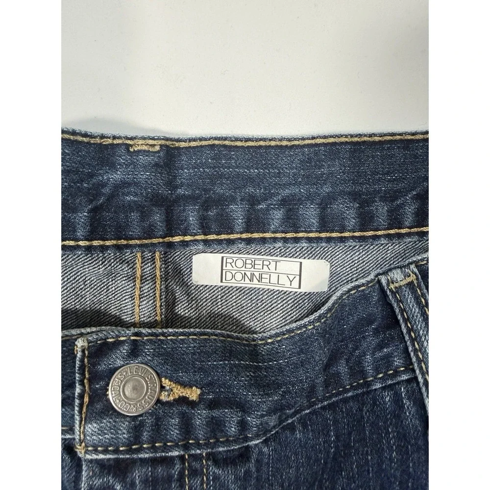 Levi's 569 Loose Straight Denim Shorts Men's 42 Blue Dark Wash 100% Cotton